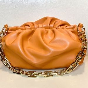 Faux leather chain link handbag/clutch